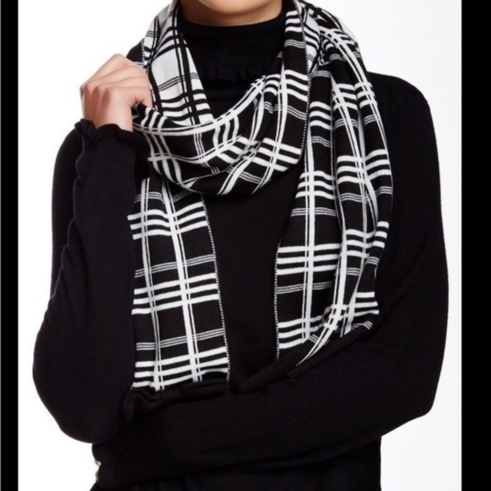 Kate Spade Reversible Black and White Scarf